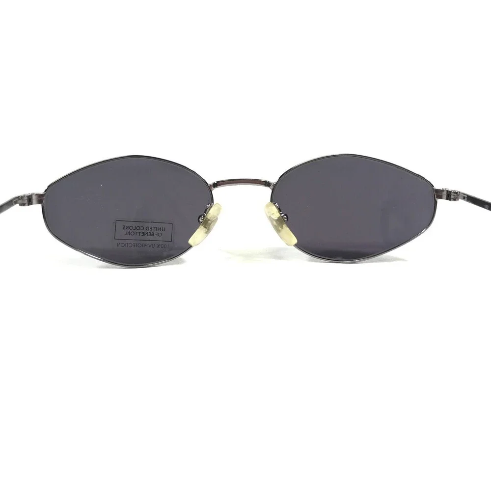 United Colors of Benetton Sunglasses UCB A17-400 Silver Round Frames w Blue Lens